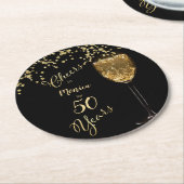 応援50誕生日 ラウンドペーパーコースター (アングル)