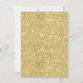 応援50thバースデーパーティネイビーブルー金ゴールドグリッター 招待状 (裏面)