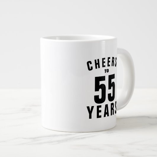 応援55誕生日マグギフト彼または彼女 ジャンボコーヒーマグカップ (正面右)