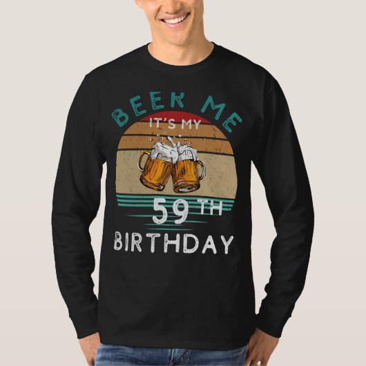 応援59!ビールマイitsマイ59誕生日おもしろいC Tシャツ (正面)