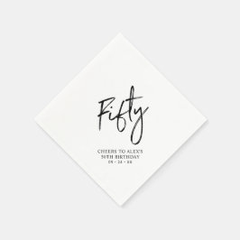 応援5 |大人モダン50歳の誕生日パーティー スタンダードカクテルナプキン