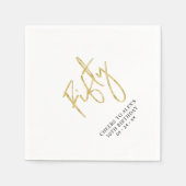 応援5 |大人モダン50歳の誕生日パーティーN スタンダードカクテルナプキン (正面)