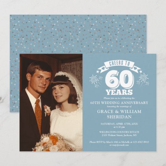 応援60周年記念写真結婚へ 招待状 (正面/裏面)