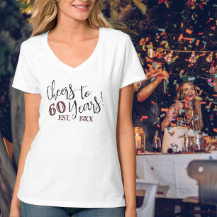 応援60年の女性の60番目の誕生日年Est. Tシャツ