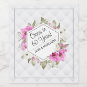 応援60年ダイヤモンドジオメトリックピンクカスタム色 ワインラベル (シングルラベル)