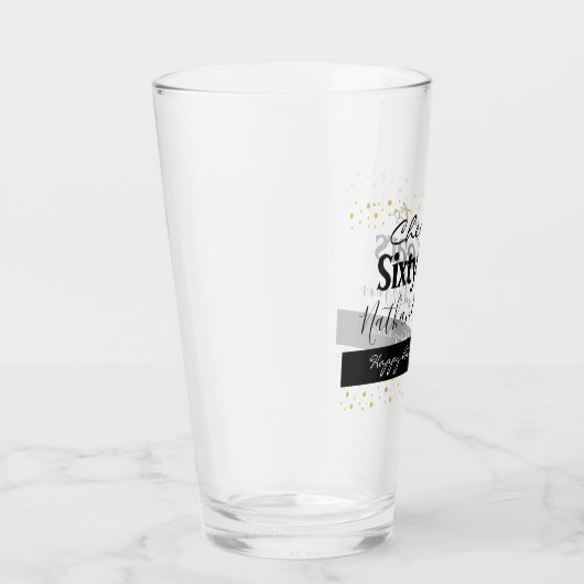 応援60年パーソナライズされた誕生日ショットG タンブラーグラス (右)