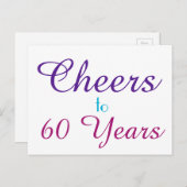 応援60年パープルブルーピンク ポストカード (正面/裏面)