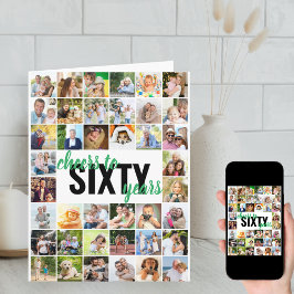 応援60年フォトコラージュ60誕生日 カード
