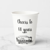 応援60年ヴィンテージ蒸気列車誕生日 紙コップ (裏面)