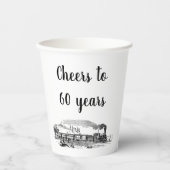 応援60年ヴィンテージ蒸気列車誕生日 紙コップ (正面)