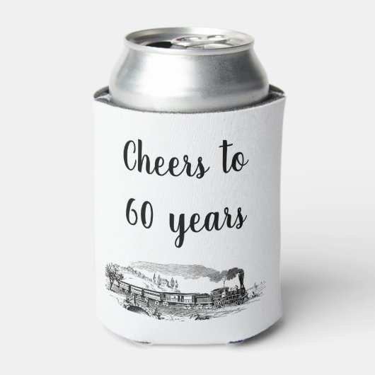 応援60年ヴィンテージ蒸気列車誕生日 缶クーラー (缶正面)