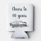 応援60年ヴィンテージ蒸気列車誕生日 缶クーラー (裏面)