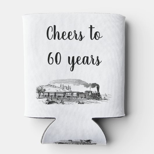 応援60年ヴィンテージ蒸気列車誕生日 缶クーラー (裏面)