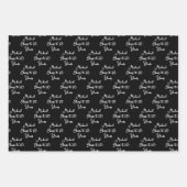 応援60年白黒番60誕生日 ラッピングペーパーシート (正面)