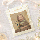 応援60年！誕生日フォトブラックスクリプト フェイバーバッグ (クリップ留めされた状態)