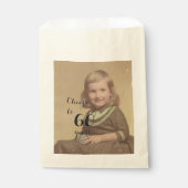 応援60年！誕生日フォトブラックスクリプト フェイバーバッグ (正面)