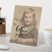 応援60年！誕生日フォトブラックスクリプト 台座サイン (インサイチュ)