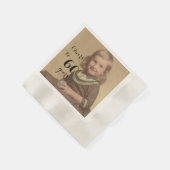 応援60年！誕生日フォトブラックスクリプト 縁ありカクテルナプキン (角)