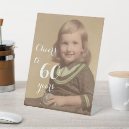 応援60年!誕生日写真 台座サイン