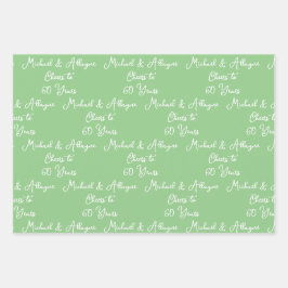 応援60年Sage Green 60周年 ラッピングペーパーシート