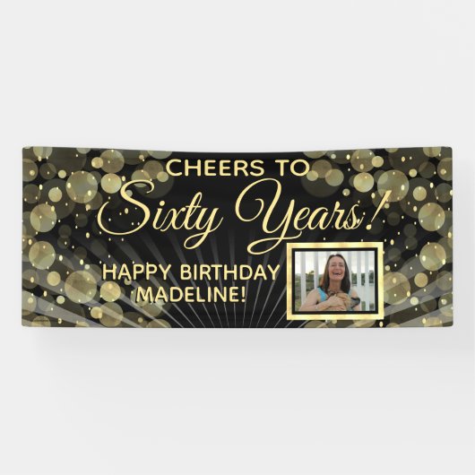 応援60歳の誕生日パーティー写真 横断幕 (横)