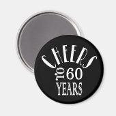 応援60歳または任意の年齢誕生日ギフトブラック マグネット (正面/裏面)