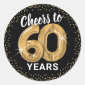 応援60歳アダルト誕生日 ラウンドシール (正面)