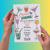 応援60!カクテルカラフルをテーマにした60誕生 招待状