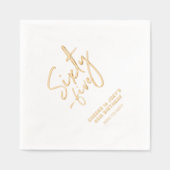 応援60 - 5 | 65歳モダン誕生日パーティー 箔ナプキン (正面)