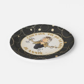 応援60 for Herおもしろい金ゴールドブラック60誕生日 ペーパープレート (アングル)