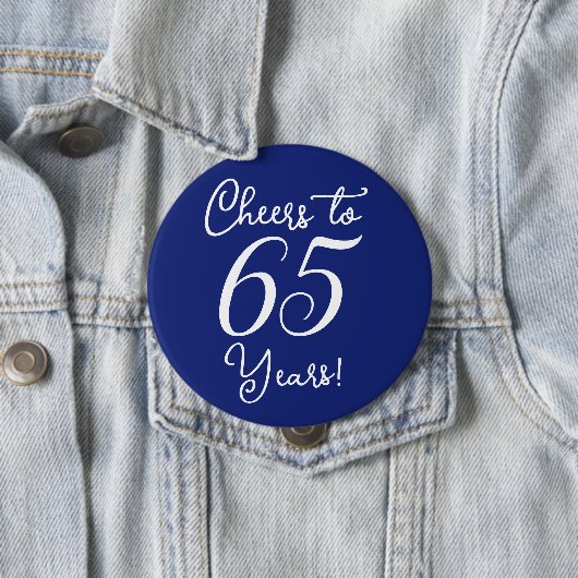 応援65年ネイビーブルー誕生日パーティーへ 缶バッジ (インサイチュ)