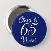 応援65年ネイビーブルー誕生日パーティーへ 缶バッジ (正面&裏面)