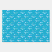 応援65年ネイビーマリンブルー65誕生日 ラッピングペーパーシート (正面)