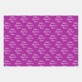 応援65年ピンクマゼンタ65誕生日 ラッピングペーパーシート (正面)