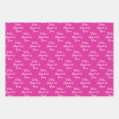 応援65年ピンクラベンダー65誕生日 ラッピングペーパーシート (正面)