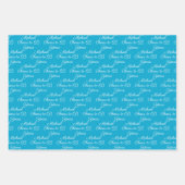 応援65年ブルー王室のマリン65誕生日 ラッピングペーパーシート (正面3)