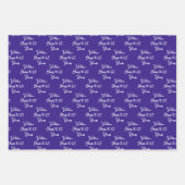 応援65年紫マゼンタ65誕生日 ラッピングペーパーシート (正面)