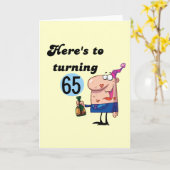 応援65誕生日Tシャツとギフト カード (黄色い花)