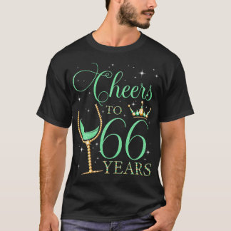 応援66歳66歳の誕生日パーティー女性B Tシャツ