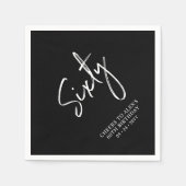 応援6 |大人モダン60歳の誕生日パーティー スタンダードカクテルナプキン (正面)