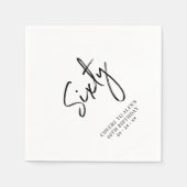 応援6 |大人モダン60歳の誕生日パーティー スタンダードカクテルナプキン (正面)