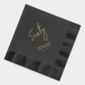 応援6 |大人モダン60歳の誕生日パーティー 箔ナプキン (左)