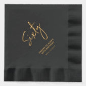 応援6 |大人モダン60歳の誕生日パーティー 箔ナプキン (正面)