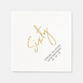 応援6 |大人モダン60歳の誕生日パーティーNa スタンダードカクテルナプキン (正面)