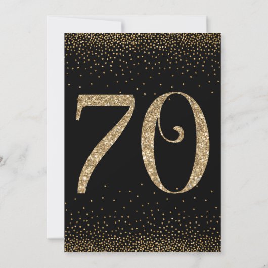 応援70年サプライズ誕生日パーティブラック 招待状 (裏面)
