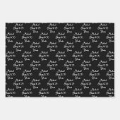 応援70年白黒番70誕生日 ラッピングペーパーシート (正面)