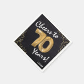 応援70年!70誕生日 スタンダードカクテルナプキン (角)