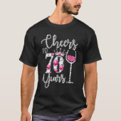 応援70歳70誕生日クイーンドリンクW Tシャツ (正面)