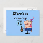 応援70誕生日Tシャツとギフト ポストカード (正面/裏面)