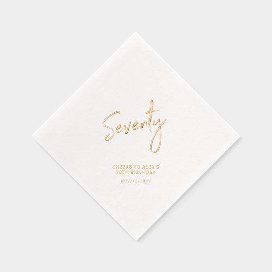応援70 | 大人モダン70歳の誕生日パーティー 箔ナプキン (右)
